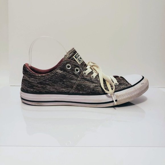 CONVERSE Women's Sneaker 11 Metallic Mixed Burgundy Silver Brownish Gray Black - Picture 7 of 13